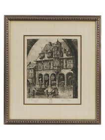 ANTIQUE ETCHING ON PAPER BY OTTO FERDINAND PROBST