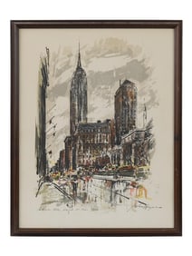 EMPIRE STATE BUILDING LITHOGRAPH BY JOHN HAYMSON