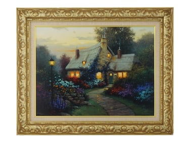 LTD VILLAGE GICLEE PRINT ON CANVAS BY SERGON SIGNED