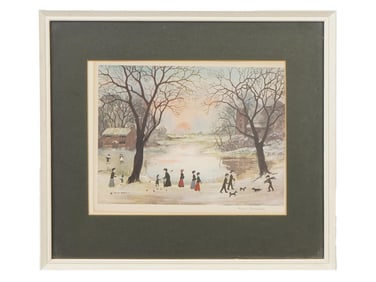 VINTAGE OFFSET LITHOGRAPH SIGNED HELEN BRADLEY