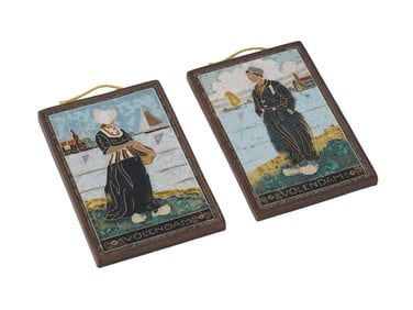 VINTAGE DELFT CLOISONNE ENAMEL SOUVENIR PLAQUES