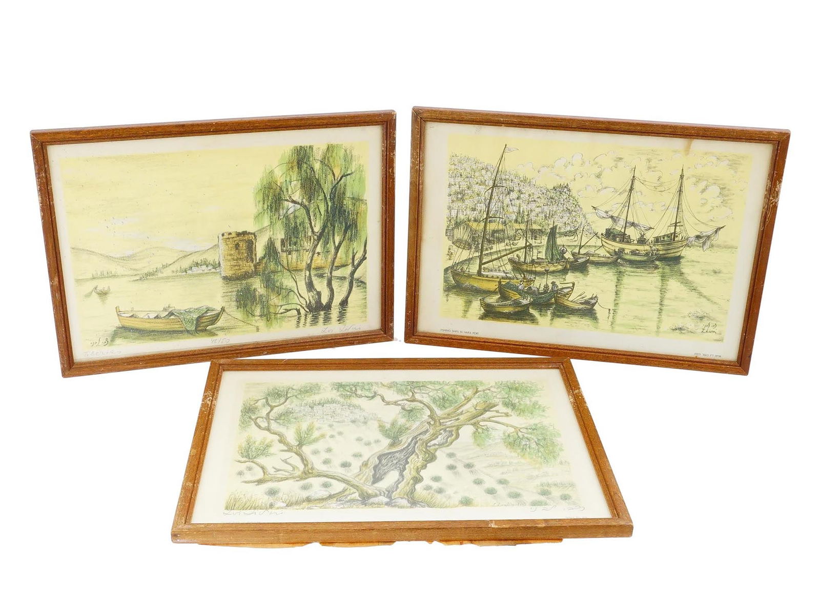 VINTAGE ISRAELI LITHOGRAPHS SIGNED BY ZVI LIVNI (1 of 8)