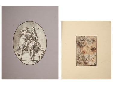 ITALIAN LITHOGRAPHS AFTER G GANDOLFI AND PARMIGIANINO
