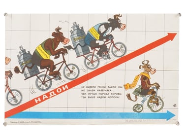 SOVIET ERA FARMING PROPAGANDA POSTER BY SYCHEV