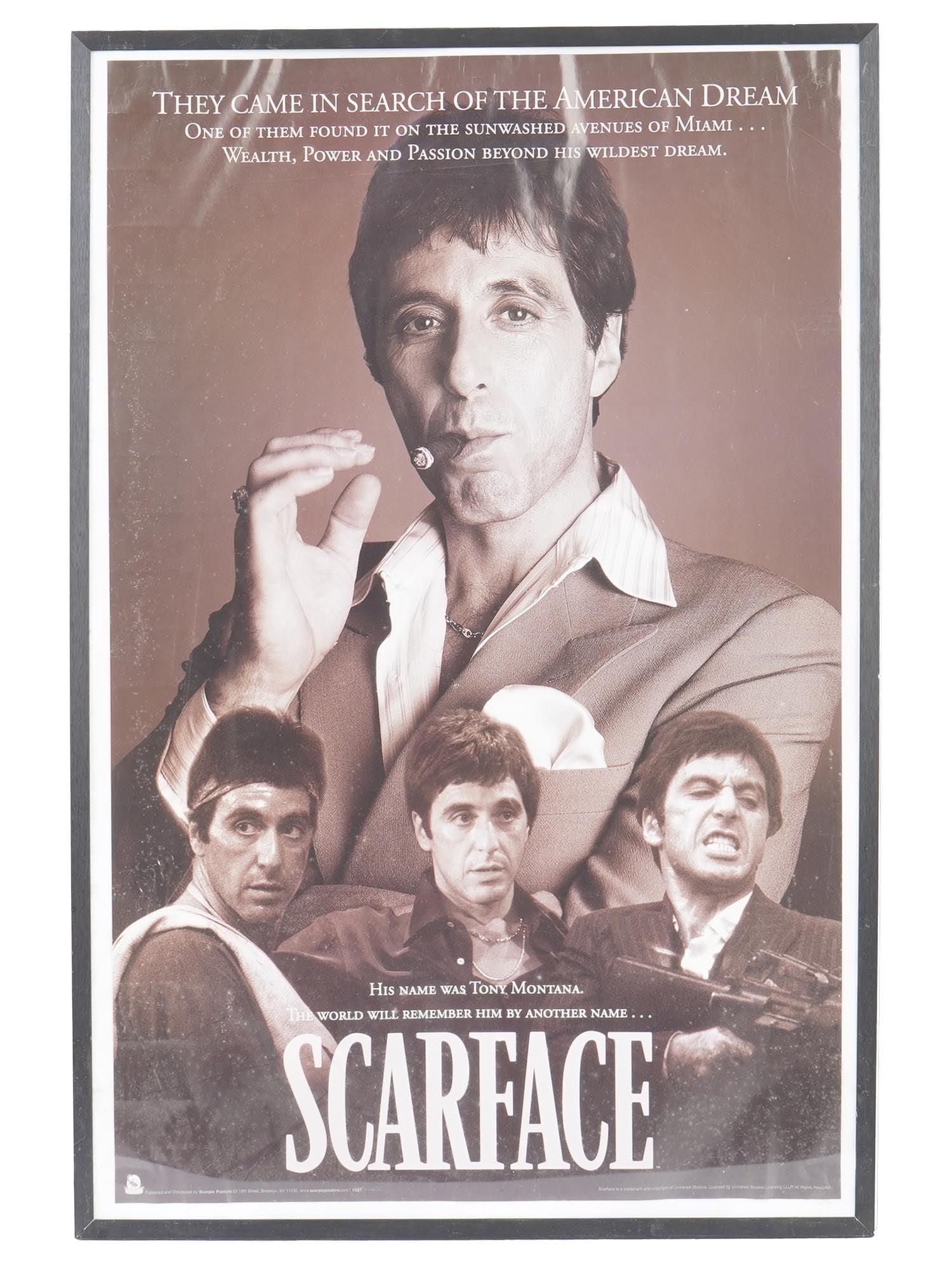 VINTAGE AMERICAN SCARFACE MOVIE POSTER FRAMED (1 of 6)