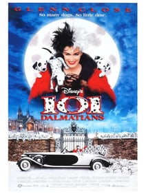 VINTAGE DISNEY 101 DALMATIANS MOVIE POSTER ON BOARD
