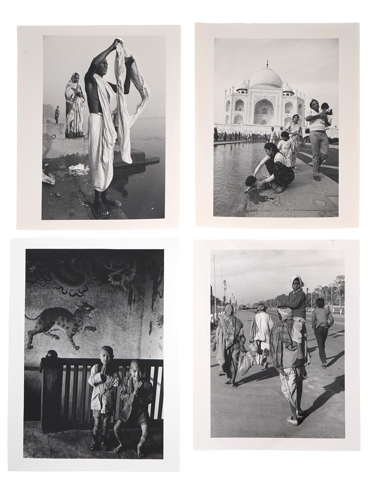 VINTAGE PHOTOS INDIA YAMUNA SIKKIM NEW DELHI TAJ MAHAL: Four vintage photo pictures from India, showing children training to become monks in Sikkim, taken by Johan Berglund in 1992, people washing on the banks of the Yamuna River in New Delhi, taken by Ird