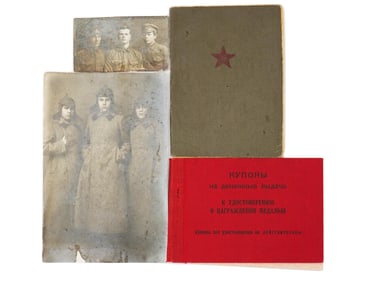 GROUP OF POSTWAR SOVIET ERA DOCUMENTS AND PHOTOS