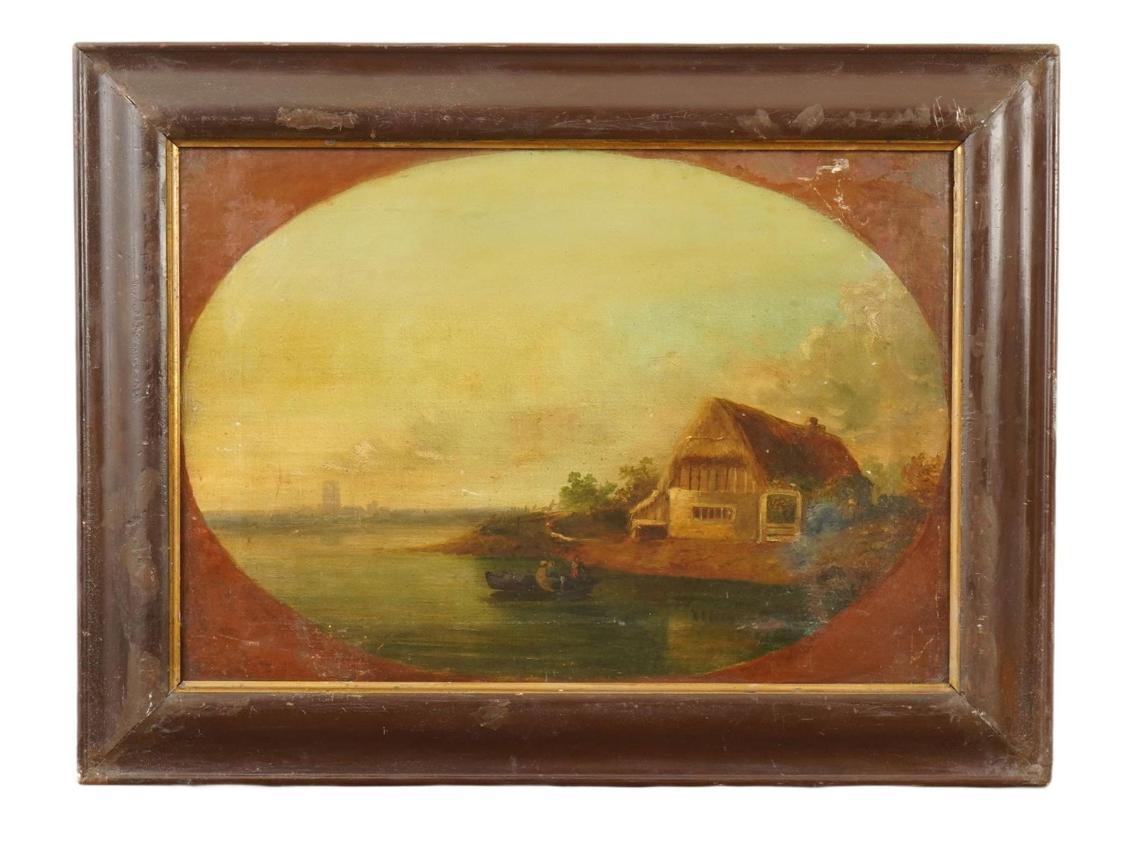ANTIQUE EUROPEAN SCHOOL OIL LANDSCAPE PAINTING (1 of 5)