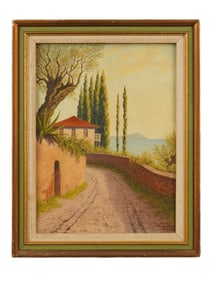 EUROPEAN OIL LANDSCAPE PAINTING BY KARL SCHUMACHER