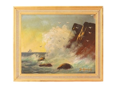 AMERICAN SEASCAPE OIL PAINTING SIGNED JULIAN ONDERDONK