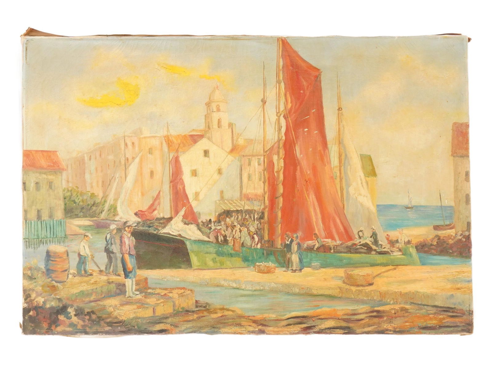 HARBOUR SCENE OIL PAINTING AFTER WILLIAM LEE HANKEY (1 of 4)