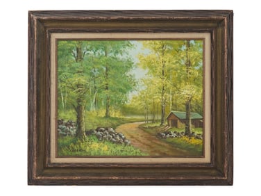 ITALIAN SCHOOL LANDSCAPE OIL PAINTING SIGNED ROBERTO