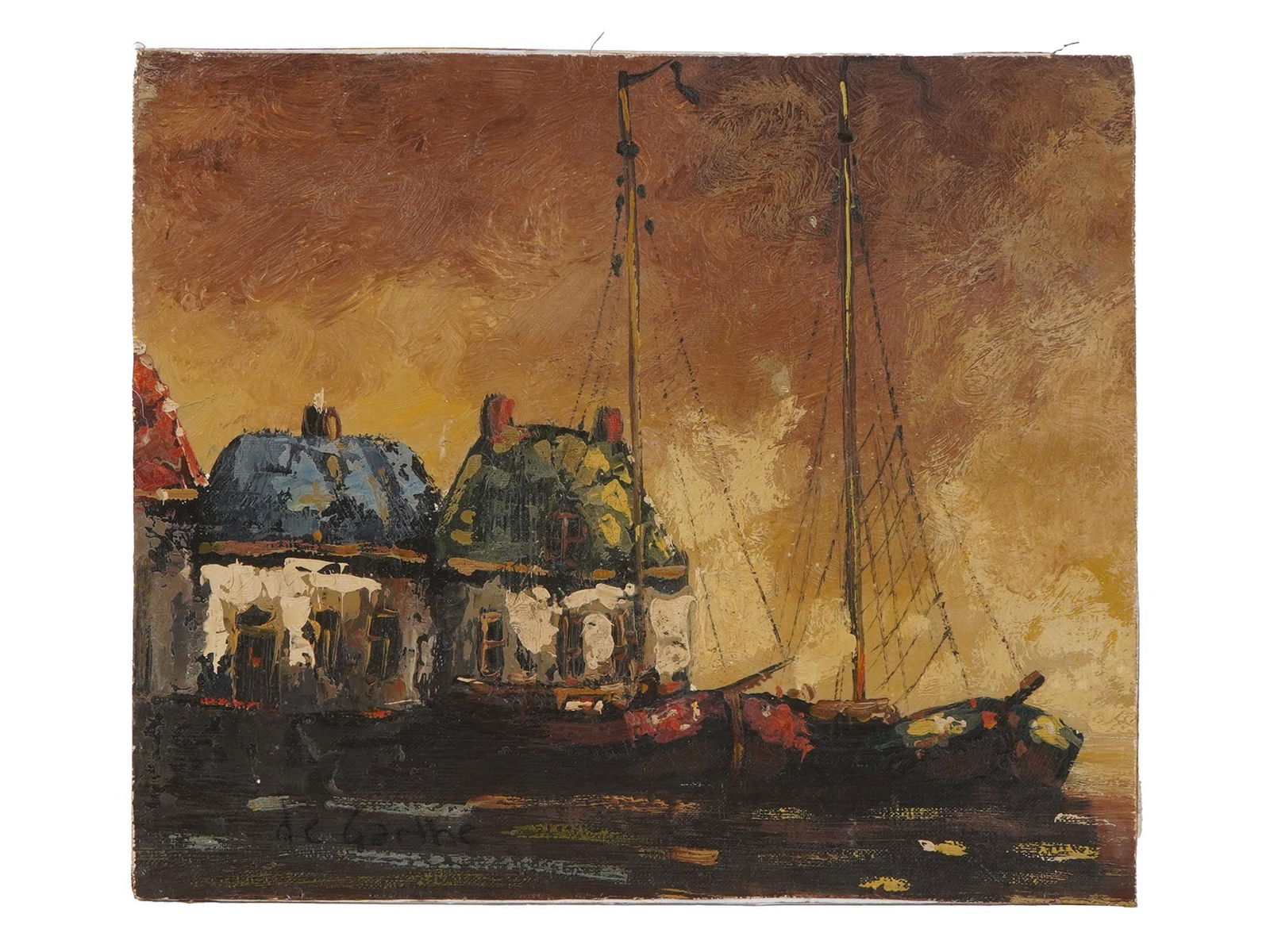 CANADIAN PAINTING SIGNED WILLIAM DEGARTHE COASTAL SCENE (1 of 5)