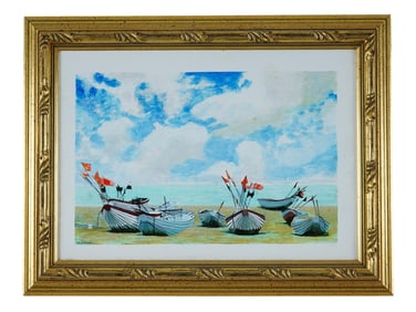 AMERICAN MIXED MEDIA PAINTING SIGNED PAUL SHAUB