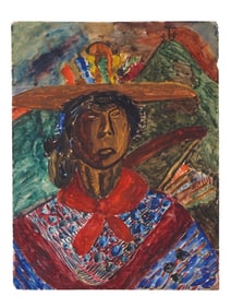 MALE PORTRAIT ACRYLIC PAINTING SIGNED ABRACHO