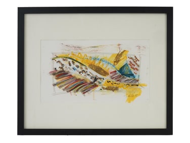 CONTEMPORARY ABSTRACT MIXED MEDIA PAINTING SIGNED