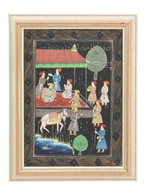 ANTIQUE INDIAN MUGHAL EMPIRE MINIATURE PAINTING