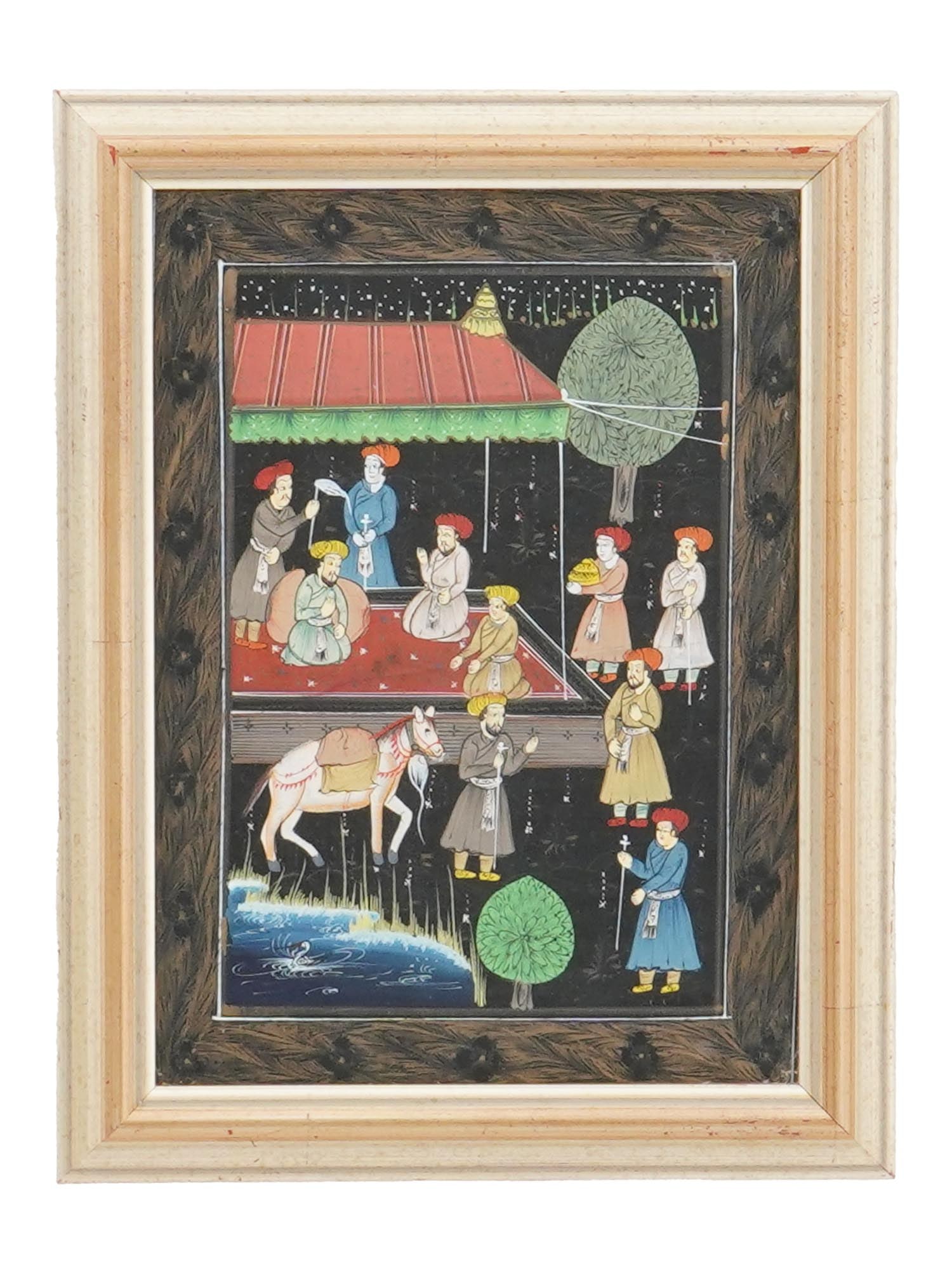 ANTIQUE INDIAN MUGHAL EMPIRE MINIATURE PAINTING (1 of 3)