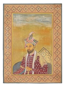 ANTIQUE INDIAN MUGHAL SCHOOL BABUR MINIATURE PAINTING