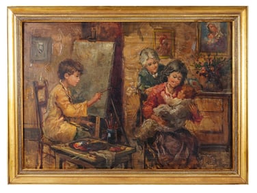 ITALIAN OIL PAINTING BY NINO SALVADORI ESPOSITO