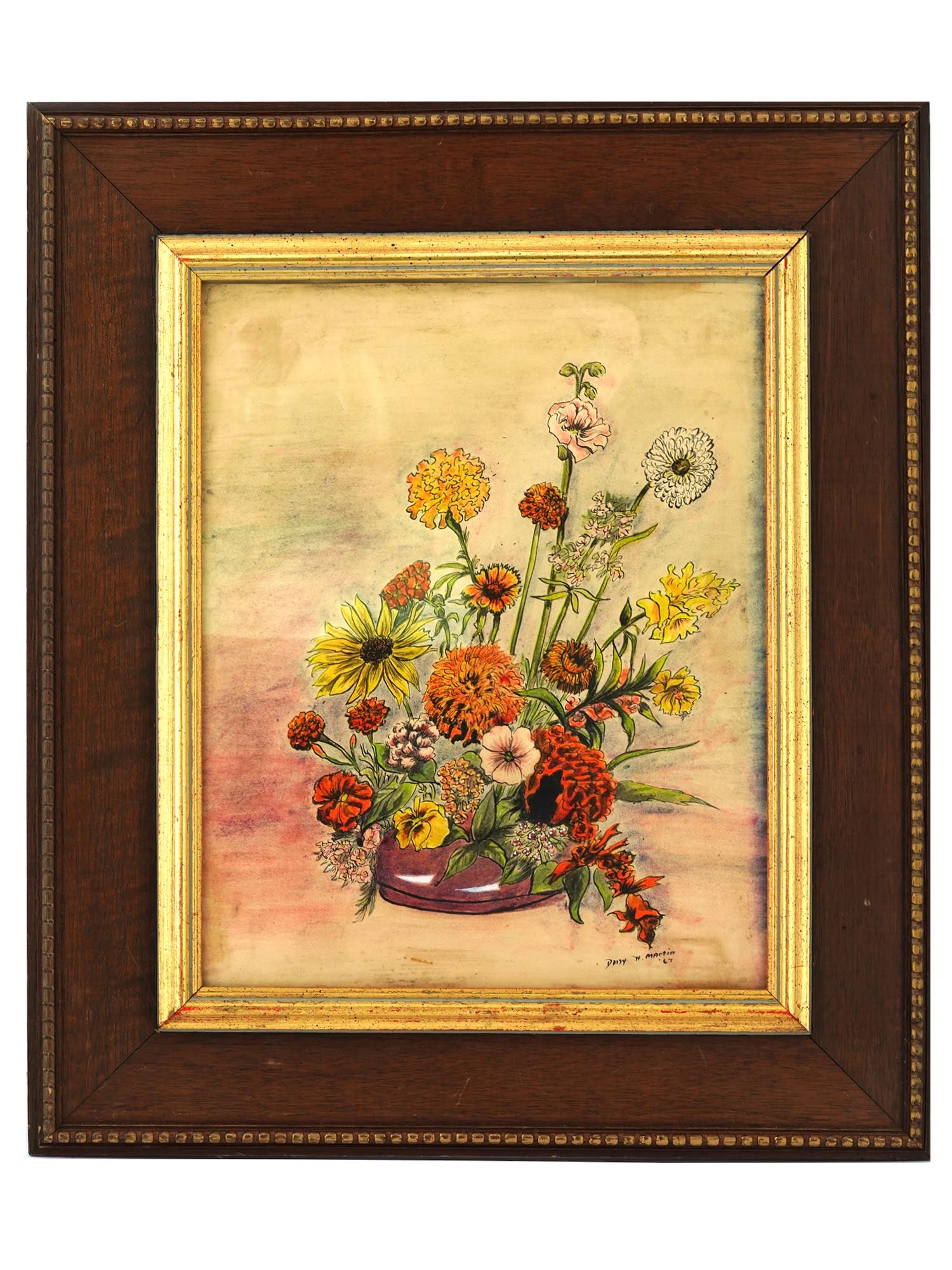 MIXED MEDIA PAINTING OF FLOWERS DAISY H MARTIN 67 (1 of 5)