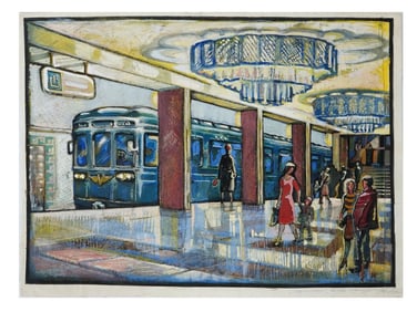 MIXED MEDIA ON PAPER DRAWING BY VLADIMIR NOVIKOVSKY