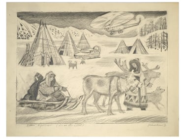 ATTR TO ALEXEY NOVAKOVSKY UKRAINIAN PENCIL PAINTING