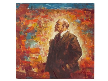 SOVIET UKRAINIAN ATTR TO ALEXEY SIDOROV OIL PAINTING