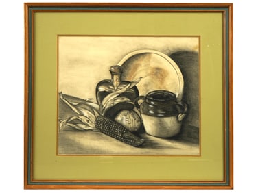 ATTR TO STACY PEEPLES STILL LIFE MIXED MEDIA PAINTING