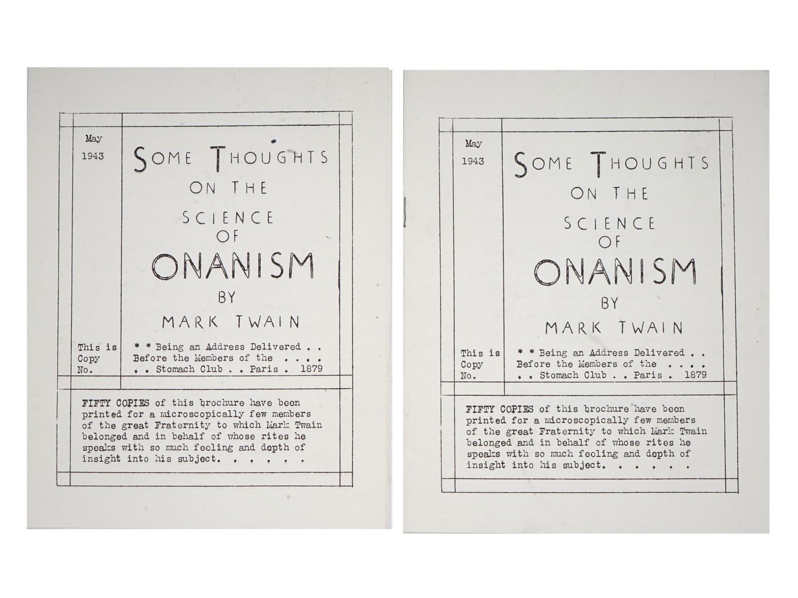 RARE COPIES OF SOME THOUGHTS ON SCIENCE BY MARK TWAIN (1 of 5)