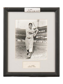 VINTAGE PHOTOGRAPH HALL OF FAMER GIL HODGES SIGNED