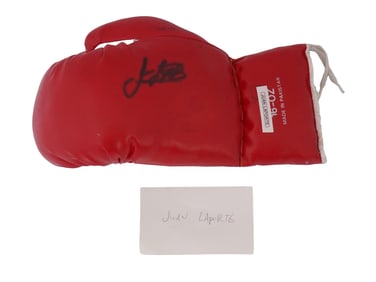 BOXING GLOVE AUTOGRAPHED BY JUAN LAPORTE