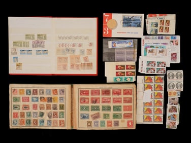 MIXED POSTAGE STAMPS AND FIRST DAY OF ISSUE ENVELOPES