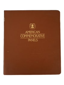 VINTAGE STAMP ALBUM OF AMERICAN COMMEMORATIVE PANELS