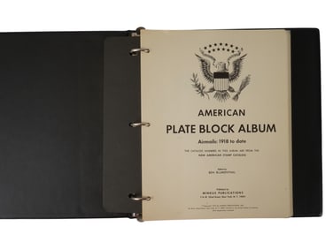 AMERICAN PLATE BLOCK STAMPS ALBUM AIRMAILS 1918 TO DATE