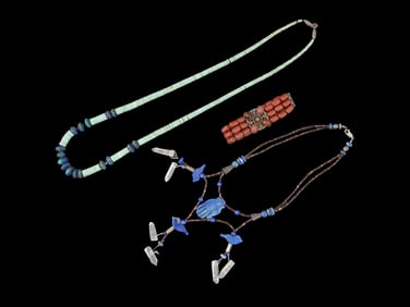 VTG ETHNIC COSTUME JEWELRY SET W SILVER FITTINGS