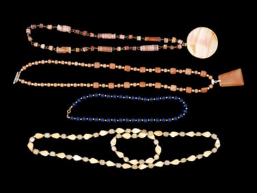 LOT OF FOUR VINTAGE BEADED NECKLACES