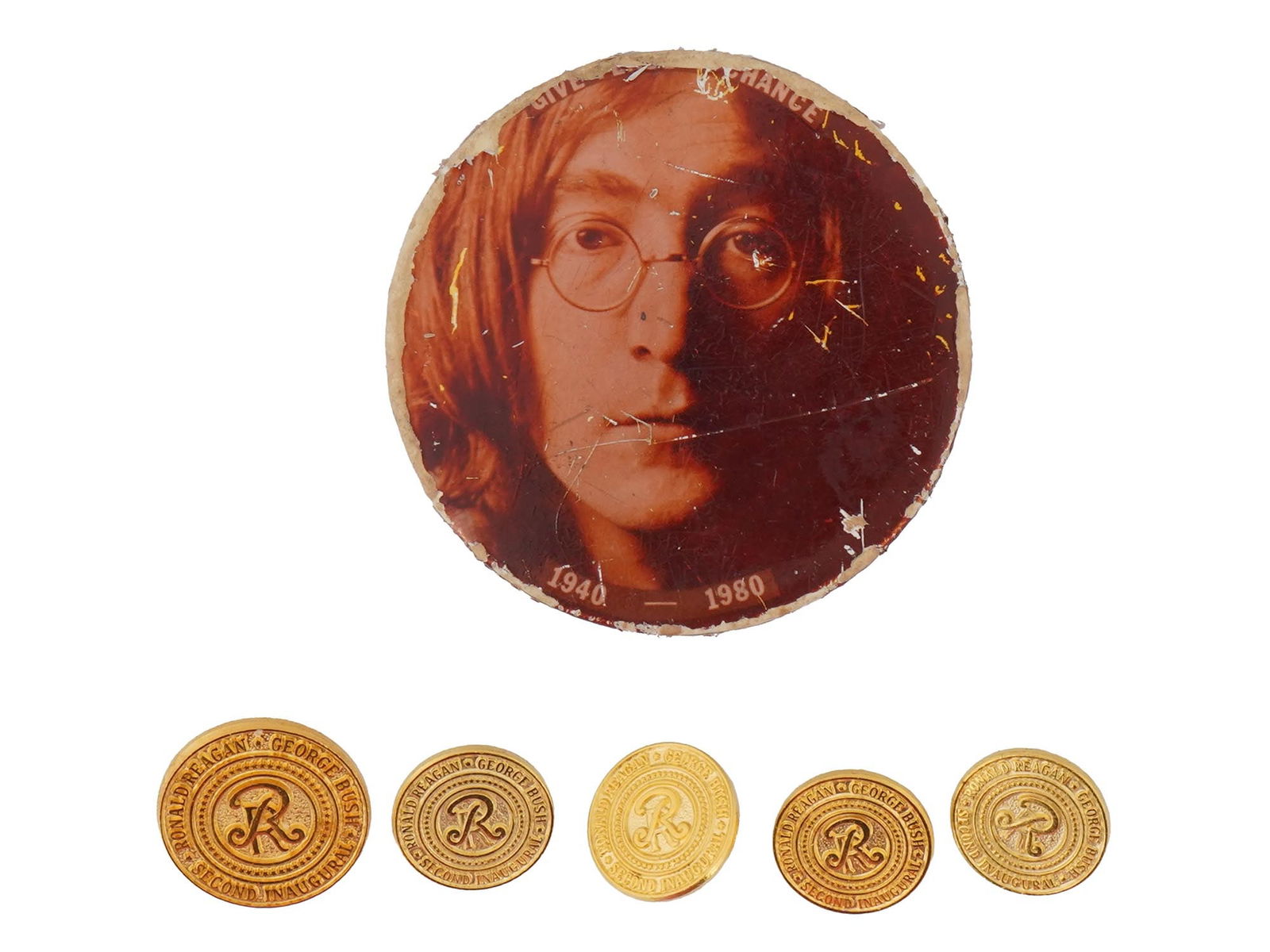 VINTAGE BEN SILVER BLAZER BUTTONS AND JOHN LENNON BADGE (1 of 6)