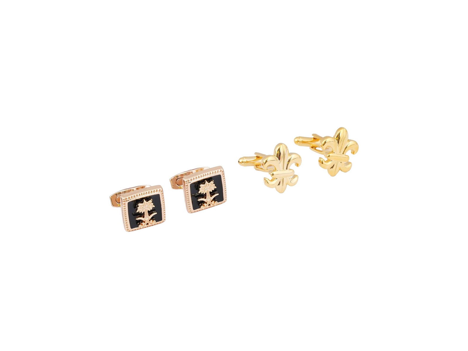 TWO PAIRS OF VINTAGE GILT CUFFLINKS (1 of 7)