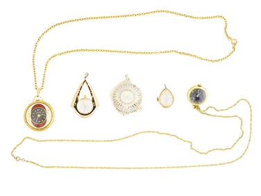 LOT OF 5 MECHANICAL SWISS PENDANT WATCHES
