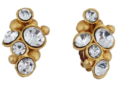VINTAGE JEWELED CLIP EARRINGS BY SONIA RYKIEL