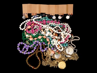 VTG COSTUME JEWELRY NECKLACES PENDANTS POCKET WATCHES