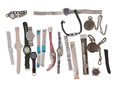 VINTAGE MIXED WRISTWATCHES POCKET WATCHES AND STRAPS