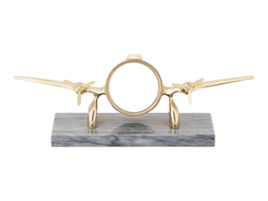 1980S SHANNON SARSAPARILLA BRASS AIRPLANE DESK CLOCK