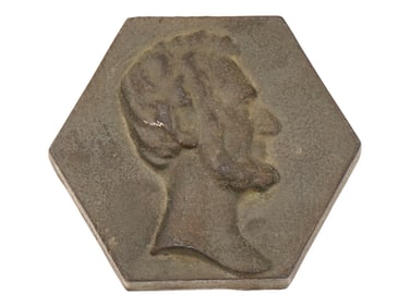 ANTIQUE AMERICAN CAST IRON LINCOLN PAPERWEIGHT