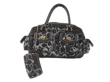 VINTAGE COACH MONOGRAM SHOULDER BAG WITH POUCH