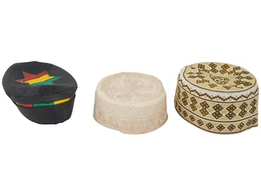 LOT OF THREE MUSLIM PRAYER RELIGIOUS HATS