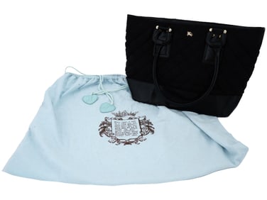 BURBERRY QUILTED BLACK NYLON SHOULDER BAG WITH POUCH