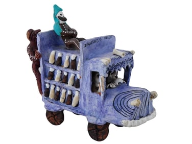 VINTAGE LATE 20TH CENTURY MEXICAN CERAMIC BUS